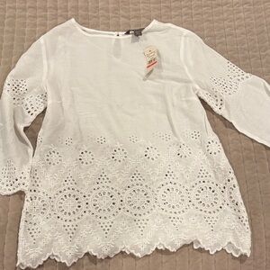 Tommy Bahama NWT Elegant White Eyelet Women's Top